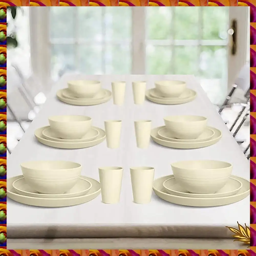BTCL Dinner Sets, Camping Tableware Dinnerware Sets Of 4 (28Pcs), Picnic Camping Party Dinner Plate Mug Cutlery Set, Beige
BTCL Dinner Sets, Camping Tableware Dinnerware Sets Of 4 (28Pcs), Picnic Camping Party Dinner Plate Mug Cutlery Set, Beige