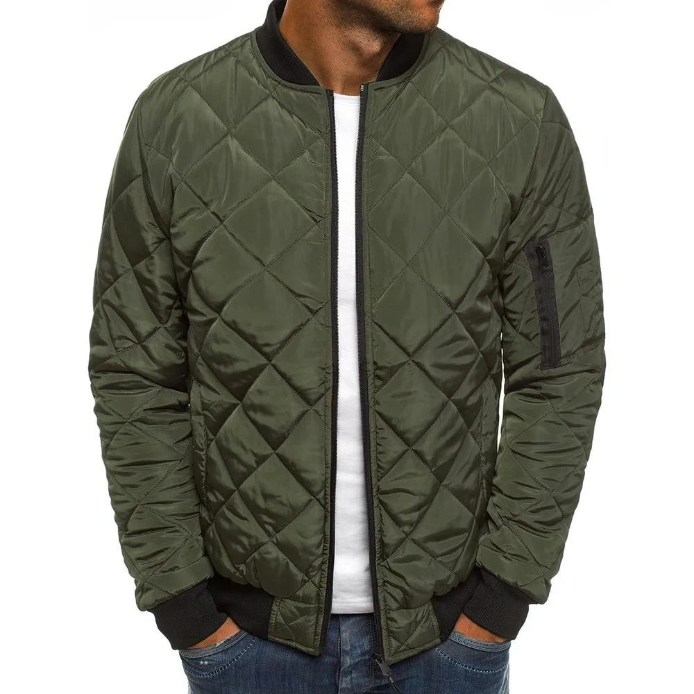 Men's Solid Color Jacket Built-in Cotton Material Rhombic Style Thickened Stand Collar Coat Winter Warm Coat
Men's Solid Color Jacket Built-in Cotton Material Rhombic Style Thickened Stand Collar Coat Winter Warm Coat