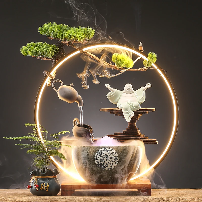 Creative Hanging Pot, Flowing Water Decoration, Backflow Circular Light Circle, Wealth Attraction, Living Room, Office Store, De
Creative Hanging Pot, Flowing Water Decoration, Backflow Circular Light Circle, Wealth Attraction, Living Room, Office Store, De