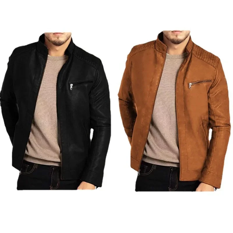 New Style Motorcycle Leather Jackets Man Casual Fashion Motorcycle Coat Slim Fit Lapel PU Jackets Autumn Anti-wind Leather Coat
New Style Motorcycle Leather Jackets Man Casual Fashion Motorcycle Coat Slim Fit Lapel PU Jackets Autumn Anti-wind Leather Coat