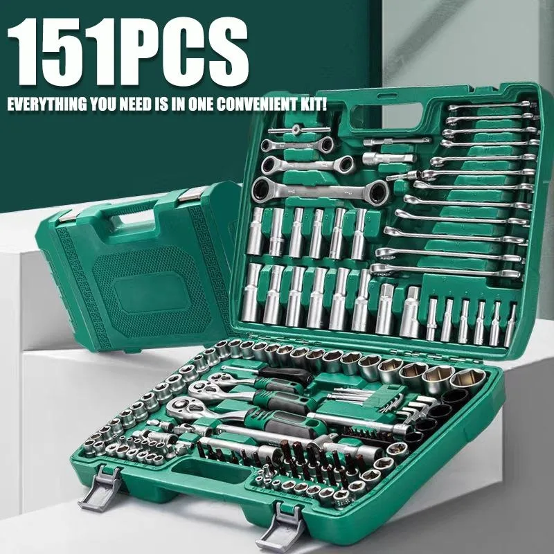 151&216pcs Mechanic Tool Set: Comprehensive Auto Repair & Household Tool Kit with 1/2"" & 3/8"" Drive, Ratchet Wrench, Torque Wr
151&216pcs Mechanic Tool Set: Comprehensive Auto Repair & Household Tool Kit with 1/2"" & 3/8"" Drive, Ratchet Wrench, Torque Wr