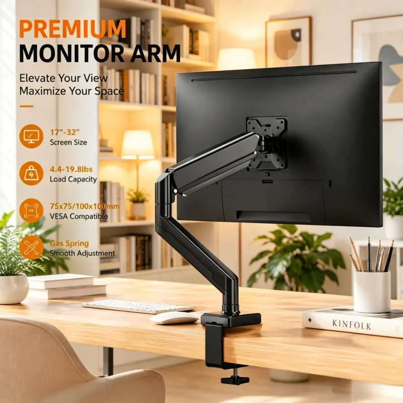 Desktop Single Screen Support Stand, Wide 13-35" Screen Compatibility, Ergonomic Design for Long Hours Office Work
Desktop Single Screen Support Stand, Wide 13-35" Screen Compatibility, Ergonomic Design for Long Hours Office Work