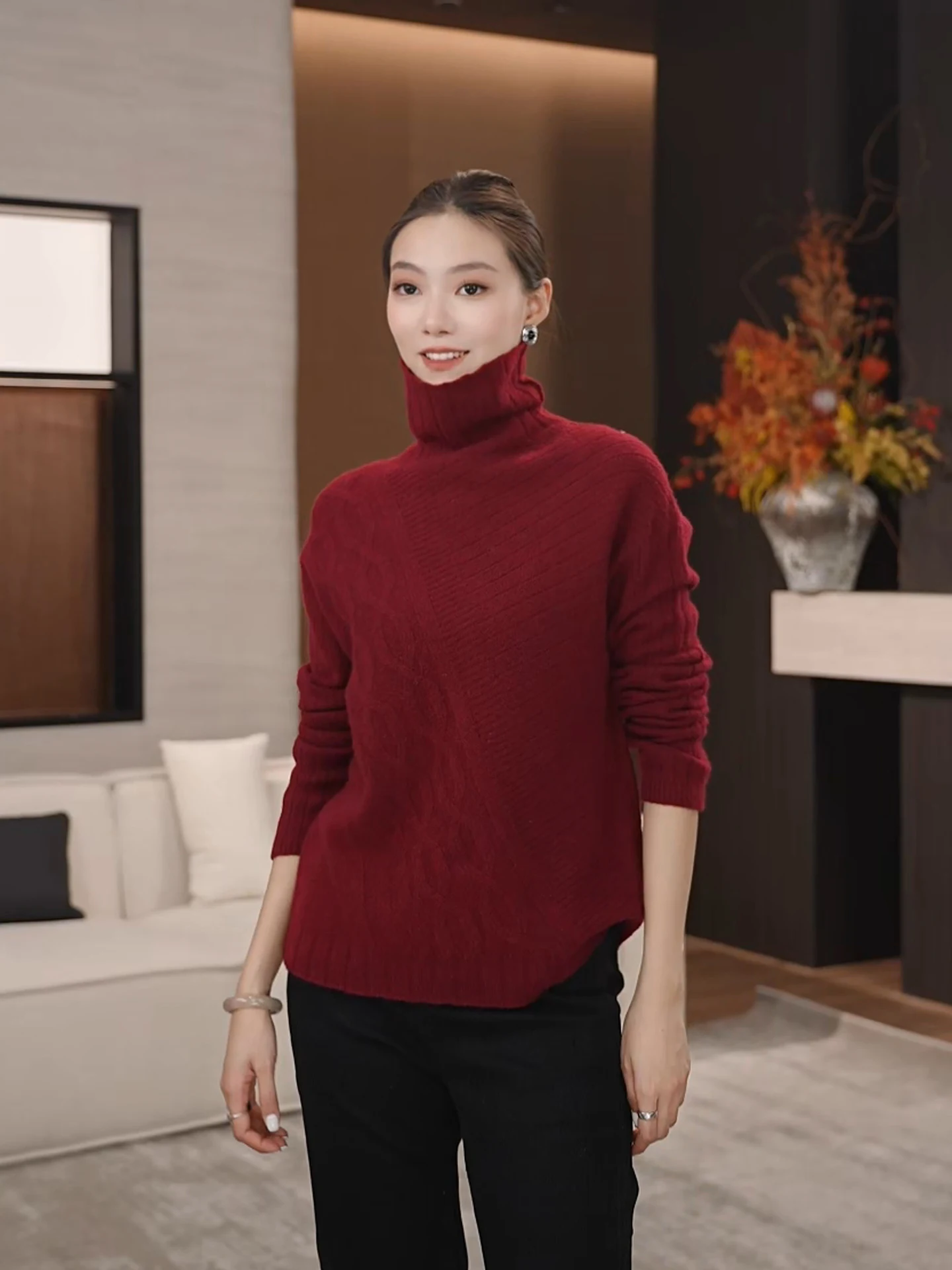 Красный шерстяной свитер с высоким воротником, свободный крой, длинный рукав, женский вязаный базовый слой, повседневный, комфортный, дышащий, весенняя новинка
Красный шерстяной свитер с высоким воротником, свободный крой, длинный рукав, женский вязаный базовый слой, повседневный, комфортный, дышащий, весенняя новинка