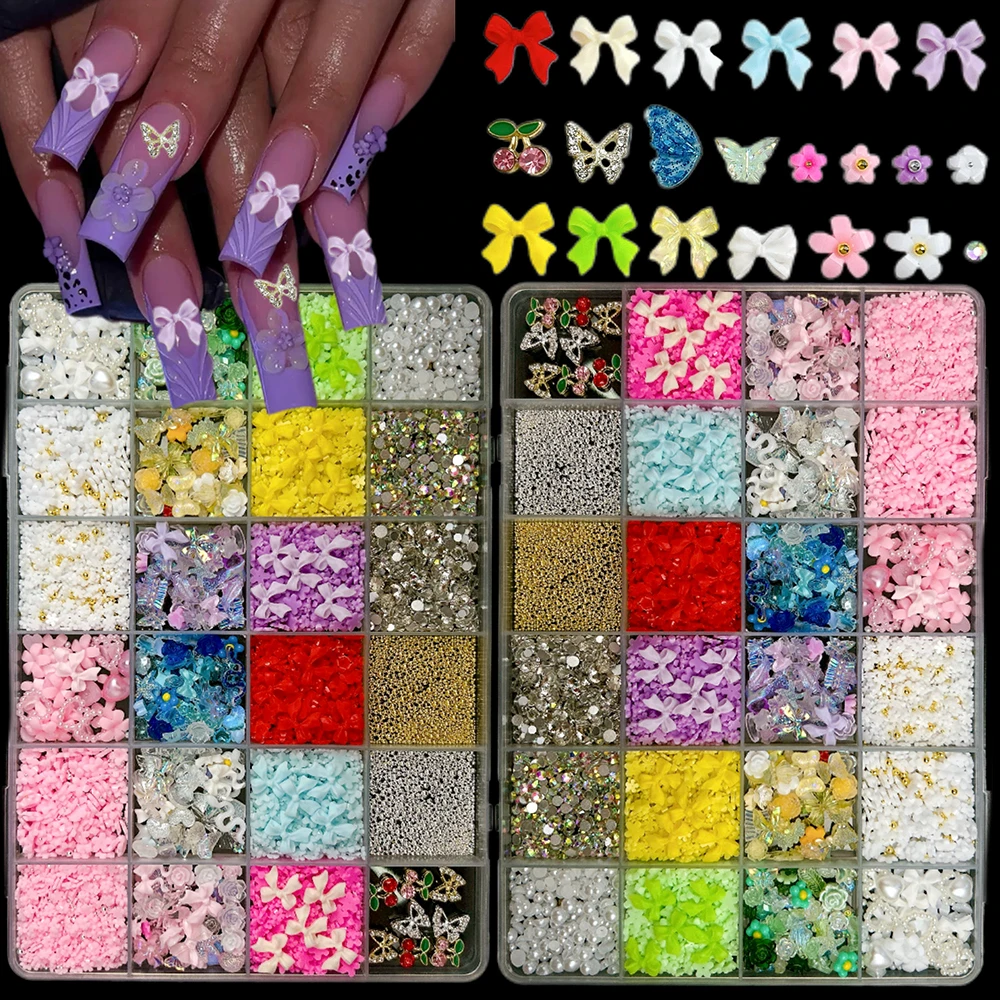 1Box Dopamine Colored Heart Bear Dolphin Nail Charms 3D Sweet Ribbon Bows Flowers Alloy Cherry Nail Art Decorations DIY Nails
1Box Dopamine Colored Heart Bear Dolphin Nail Charms 3D Sweet Ribbon Bows Flowers Alloy Cherry Nail Art Decorations DIY Nails