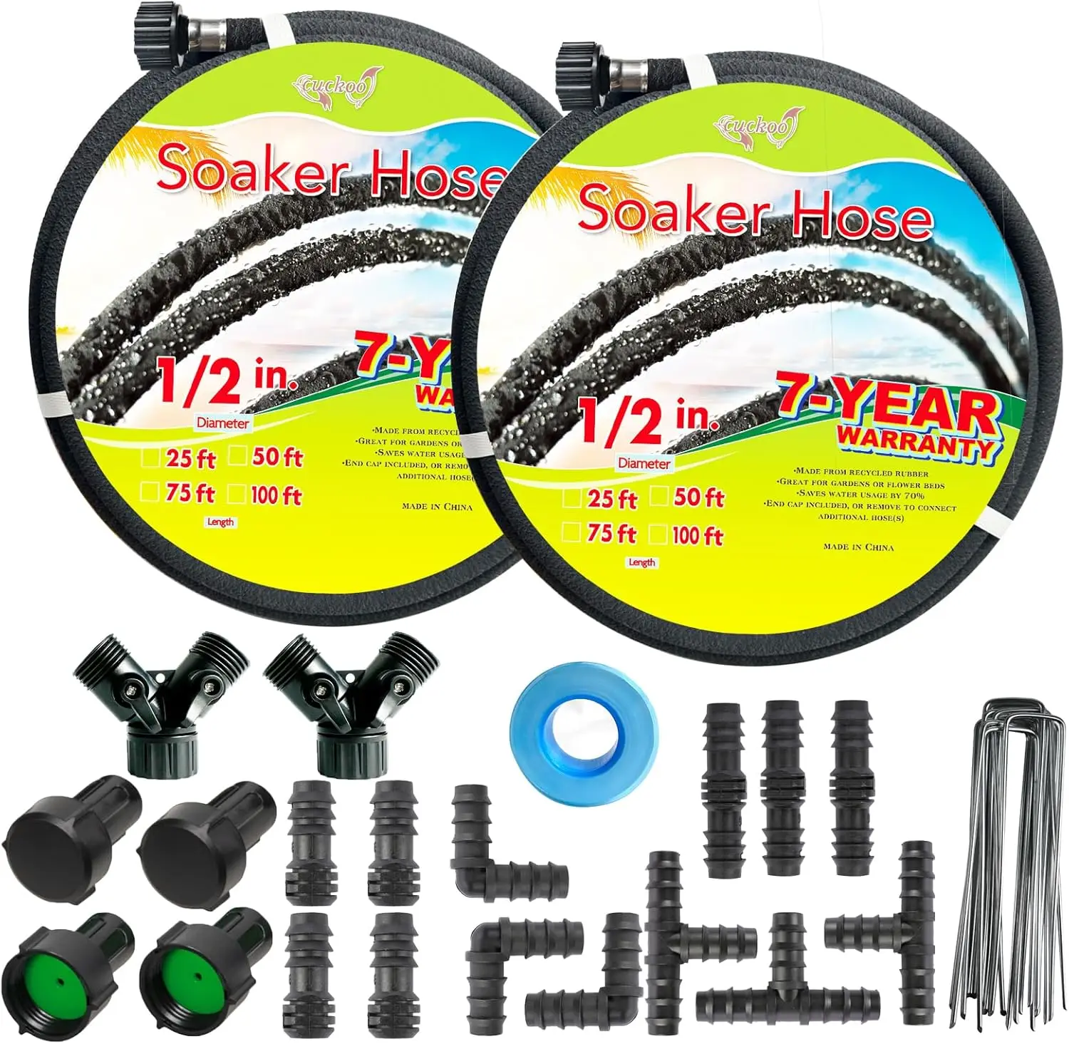 Комплект из 2-х шлангов для капельного полива длиной 50 футов, диаметр 1/2 дюйма, для эффективного орошения сада, экономит воду
Комплект из 2-х шлангов для капельного полива длиной 50 футов, диаметр 1/2 дюйма, для эффективного орошения сада, экономит воду