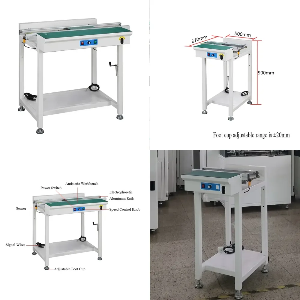 SMT Production Line Belt PCB Conveyor for Pick and Place Machine Conveyor PCB Production Line
SMT Production Line Belt PCB Conveyor for Pick and Place Machine Conveyor PCB Production Line