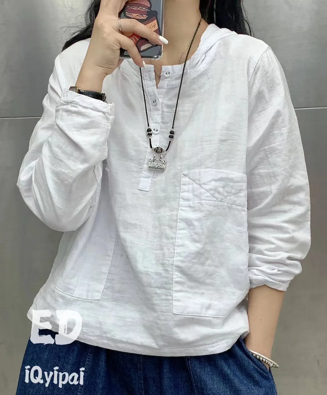Ed8300 cotton k-style cotton and linen hooded t-shirt loosecasualartsy large flap pocket pantspatchwork women's tops
Ed8300 cotton k-style cotton and linen hooded t-shirt loosecasualartsy large flap pocket pantspatchwork women's tops