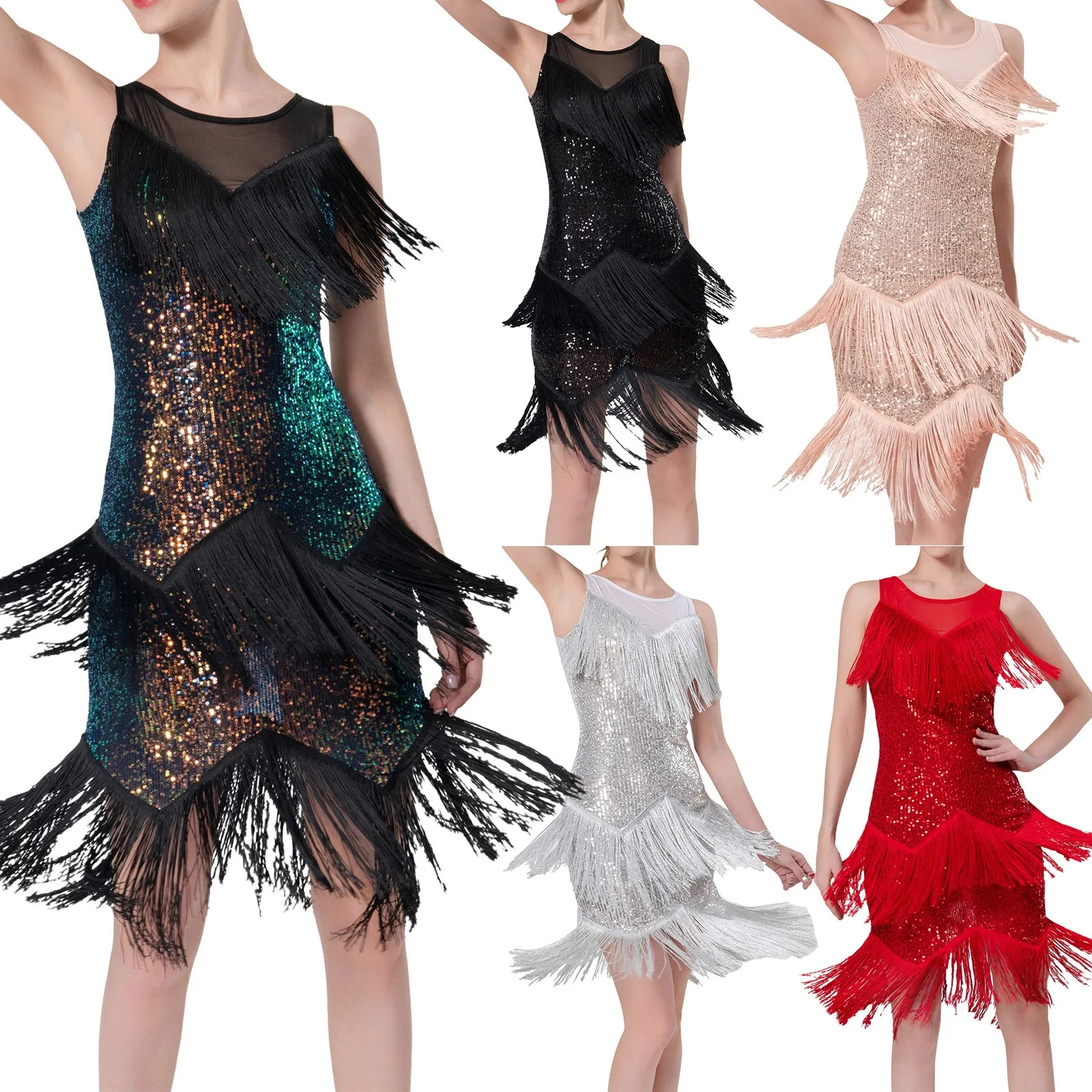 Ladies Shiny Tassel Latin Dance Dress Rumba Cha Tango Samba Stage Performance Costumes Women Sequins Fringe Elegant Long Skirt
Ladies Shiny Tassel Latin Dance Dress Rumba Cha Tango Samba Stage Performance Costumes Women Sequins Fringe Elegant Long Skirt