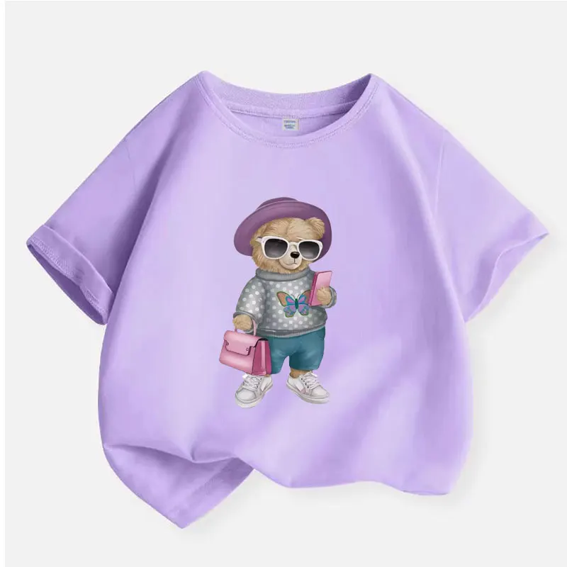 Korean Trendy Bear Children Clothing Girls T-shirt Cartoon Summer Cute Top Cotton Kids Short Sleeves Baby Kids T Shirt 2-12 Year
Korean Trendy Bear Children Clothing Girls T-shirt Cartoon Summer Cute Top Cotton Kids Short Sleeves Baby Kids T Shirt 2-12 Year
