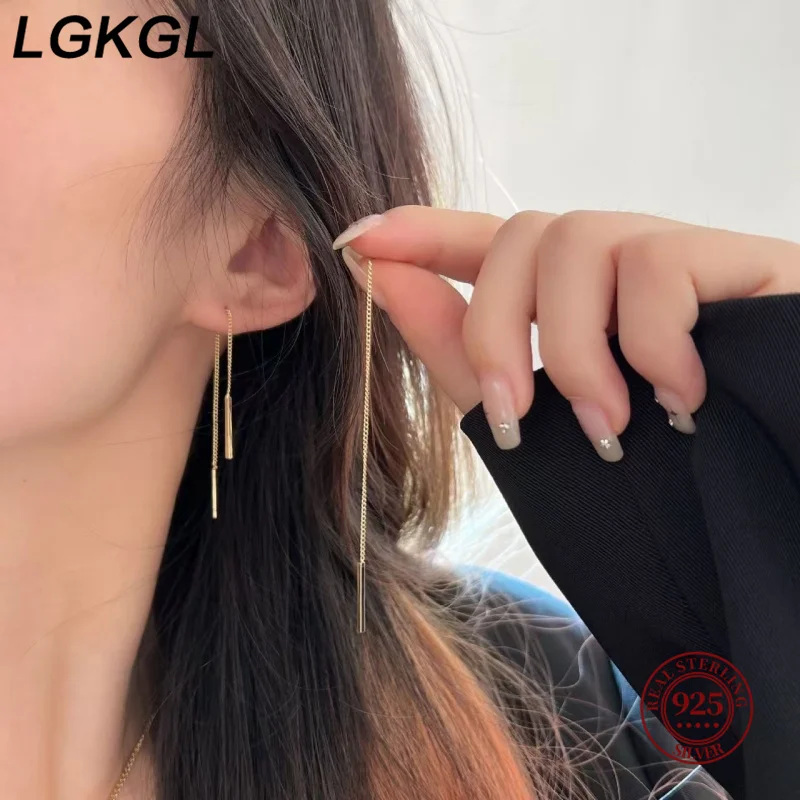 LGKGL S925 Sterling Silver Elegance Tassel Earrings Women's Minimalist Design Trendy Sweet Style Dangle Earrings Jewelry
LGKGL S925 Sterling Silver Elegance Tassel Earrings Women's Minimalist Design Trendy Sweet Style Dangle Earrings Jewelry