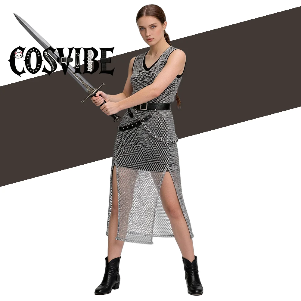 Medieval Knight Templar Cosplay - Faux Chainmail Dress Women Costume Halloween Female Role Play Party Outfit Dress Up
Medieval Knight Templar Cosplay - Faux Chainmail Dress Women Costume Halloween Female Role Play Party Outfit Dress Up