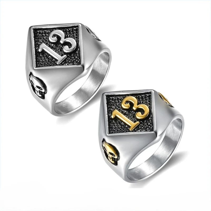 Vintage Lucky Punk Gothic Number 13 Skull Stainless Steel Rings for Men's 7-16 Jewelry
Vintage Lucky Punk Gothic Number 13 Skull Stainless Steel Rings for Men's 7-16 Jewelry