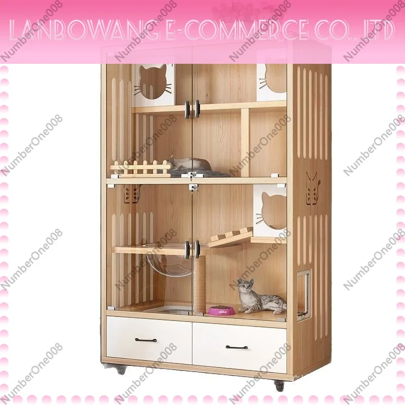 Solid Wood Cat Cage Household Indoor Nest Villa Cabinet House Free Space Cattery
Solid Wood Cat Cage Household Indoor Nest Villa Cabinet House Free Space Cattery