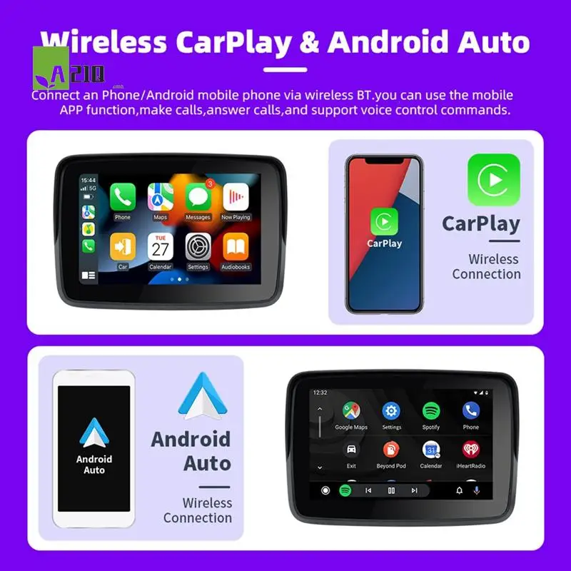A21Q -5 Inch Motorcycle Wireless Carplay Android Auto Portable Navigation GPS Screen Motorcycle Waterproof Display
A21Q -5 Inch Motorcycle Wireless Carplay Android Auto Portable Navigation GPS Screen Motorcycle Waterproof Display
