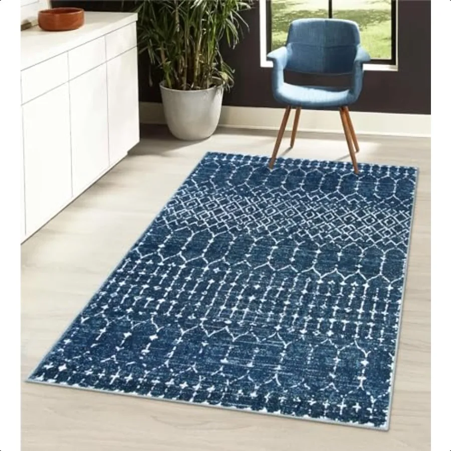 Moroccan Blue 3x5 NonSlip Washable Soft Rug for Bedroom Floor Throw Geometric Print Distred Indoor Modern Rug for Entryway Dini
Moroccan Blue 3x5 NonSlip Washable Soft Rug for Bedroom Floor Throw Geometric Print Distred Indoor Modern Rug for Entryway Dini