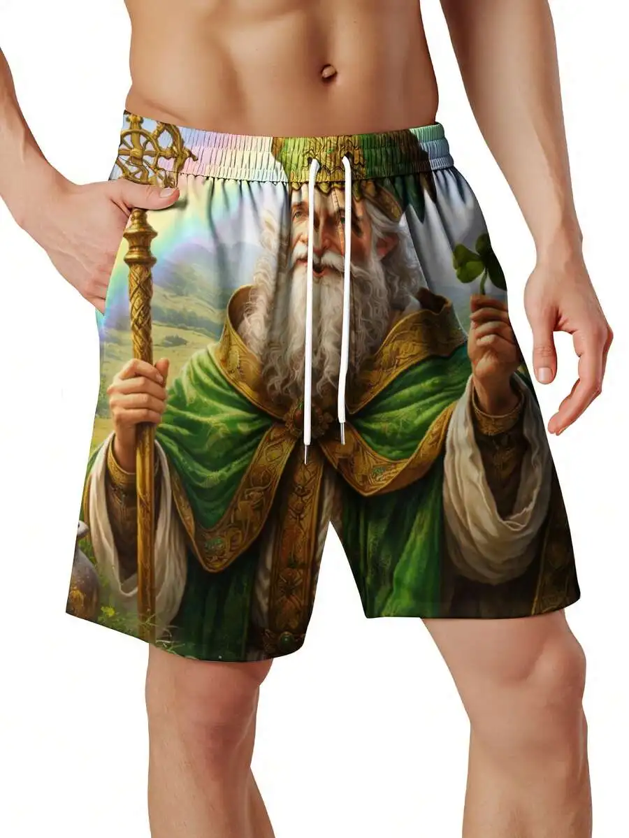 Saint Patrick Rainbow Shamrock Print Swim Trunks Men Beach Shorts Irish Theme
Saint Patrick Rainbow Shamrock Print Swim Trunks Men Beach Shorts Irish Theme