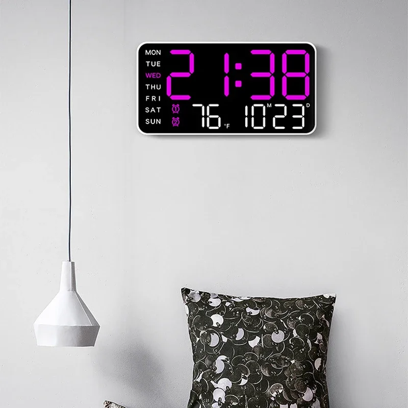 Large LED Digital Wall Clock with Temperature Date Week Display Remote Control USB Powered Dual Alarms Wall-Mounted Table Clock
Large LED Digital Wall Clock with Temperature Date Week Display Remote Control USB Powered Dual Alarms Wall-Mounted Table Clock