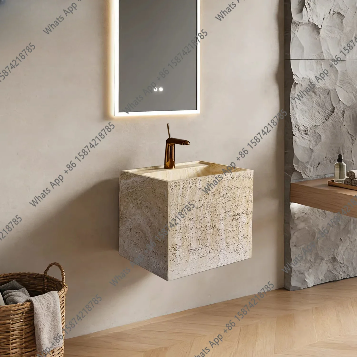 E Wabi Sand Medieval Natural Travertine Granular Wall-mounted Washbasin B & B Hotel Art Wall-mounted Washbasin
E Wabi Sand Medieval Natural Travertine Granular Wall-mounted Washbasin B & B Hotel Art Wall-mounted Washbasin