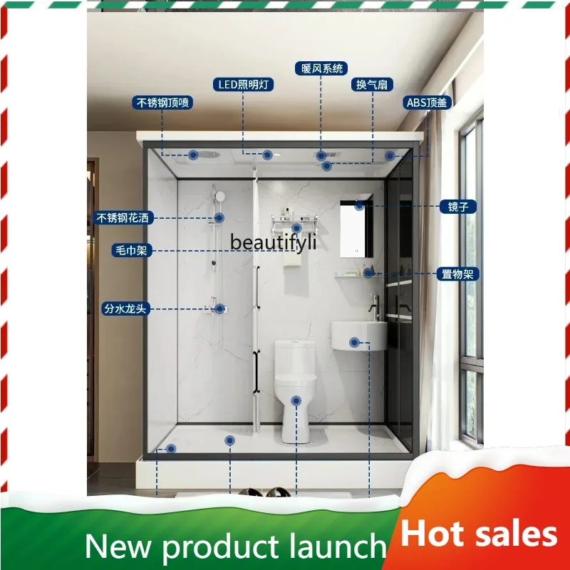 f185 Shower room integrated household mobile bathroom bathroom bathroom partition indoor bath
f185 Shower room integrated household mobile bathroom bathroom bathroom partition indoor bath