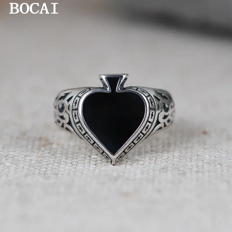 BOCAI S925 Серебряное ретро-модное кольцо для покера, регулируемое открытое кольцо
BOCAI S925 Серебряное ретро-модное кольцо для покера, регулируемое открытое кольцо