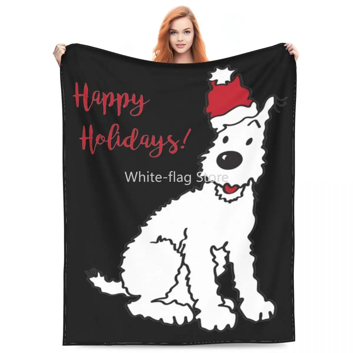Snowy Dog Tin Tin Blankets Flannel Print Santa Hat Relax Soft Throw Blanket for Sofa Bedroom Bedspread
Snowy Dog Tin Tin Blankets Flannel Print Santa Hat Relax Soft Throw Blanket for Sofa Bedroom Bedspread