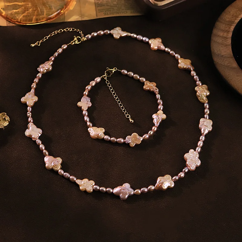Elegant Baroque Purple Flower Pearl Necklace Bracelet Set Vintage Women Fashion Jewelry Wedding Party Matching Accessories Gift
Elegant Baroque Purple Flower Pearl Necklace Bracelet Set Vintage Women Fashion Jewelry Wedding Party Matching Accessories Gift