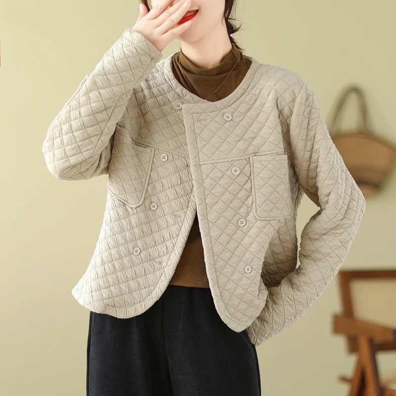 2024 New Arrival Autumn/winter Arts Style All-matched Women Jackets Casual Long Sleeve O-neck Double Breasted Outerwear & Coats
2024 New Arrival Autumn/winter Arts Style All-matched Women Jackets Casual Long Sleeve O-neck Double Breasted Outerwear & Coats