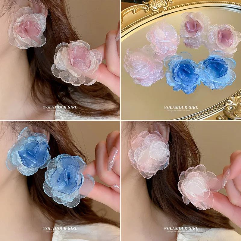 Exaggerated Big Mesh Flower Stud Earrings For Women 3 Colors Romantic Party Wedding Earrings Fashion Jewelry Girls Gift 2023
Exaggerated Big Mesh Flower Stud Earrings For Women 3 Colors Romantic Party Wedding Earrings Fashion Jewelry Girls Gift 2023