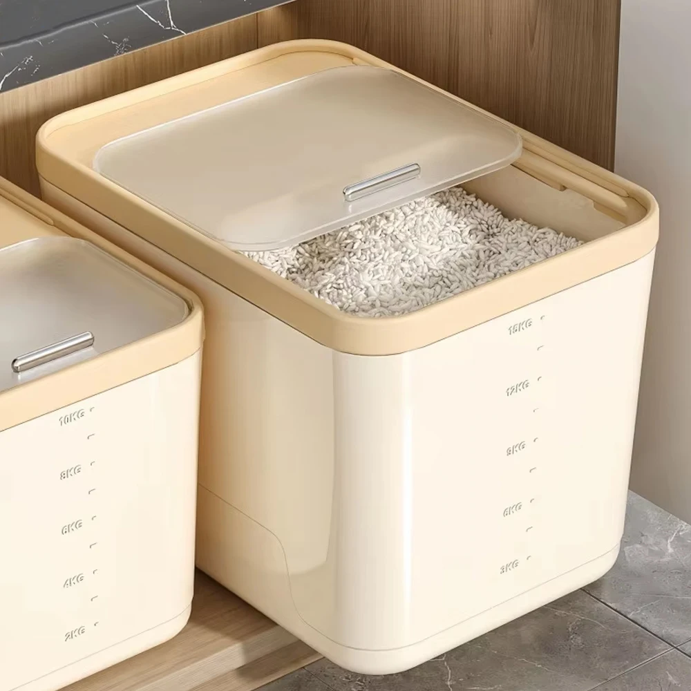 5/10/15KG Home Kitchen Rice Box Sealed Lid Insect & Moisture Proof Container for Dry Grain Storage
