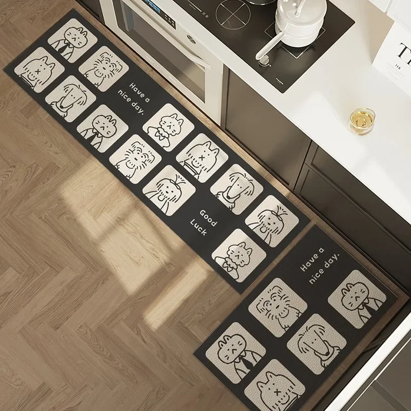 PVC Kitchen Floor Mat Waterproof Leather Carpet Non-slip Oil-proof Foot Mats Cute Animal Carpets Black Home Decoration Rug 주방 깔개
PVC Kitchen Floor Mat Waterproof Leather Carpet Non-slip Oil-proof Foot Mats Cute Animal Carpets Black Home Decoration Rug 주방 깔개