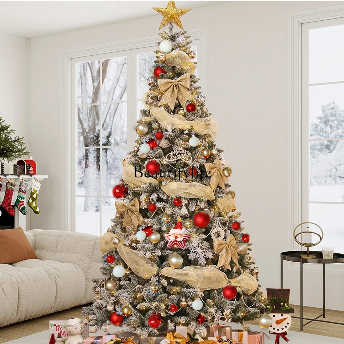 Christmas large flocked Christmas tree encryption falling snow white hotel square layout
Christmas large flocked Christmas tree encryption falling snow white hotel square layout