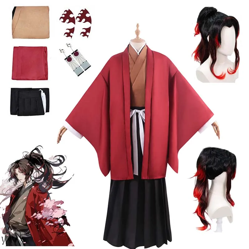 Anime Demon Slayer Tsugikuni Yoriichi Cosplay Costume Kimono Cratoon Set Halloween Red Uniforms Wig for Men
Anime Demon Slayer Tsugikuni Yoriichi Cosplay Costume Kimono Cratoon Set Halloween Red Uniforms Wig for Men