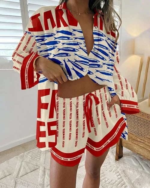 2025Fashion Print Beach Holiday 2-Piece Set Women Summer Short Sleeve Shirt Top Wide Legs Short Women Oversized Two-Piece Outfit
2025Fashion Print Beach Holiday 2-Piece Set Women Summer Short Sleeve Shirt Top Wide Legs Short Women Oversized Two-Piece Outfit
