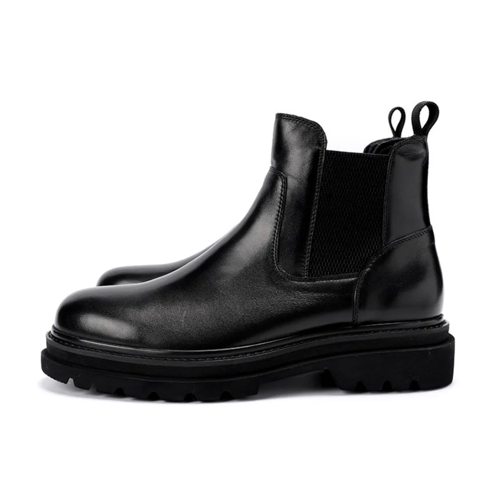New Arrival Men's Mid Calf Boots Genuine Fetal Cow Leather Thick Sole High Top Ankle Boots for Men
New Arrival Men's Mid Calf Boots Genuine Fetal Cow Leather Thick Sole High Top Ankle Boots for Men