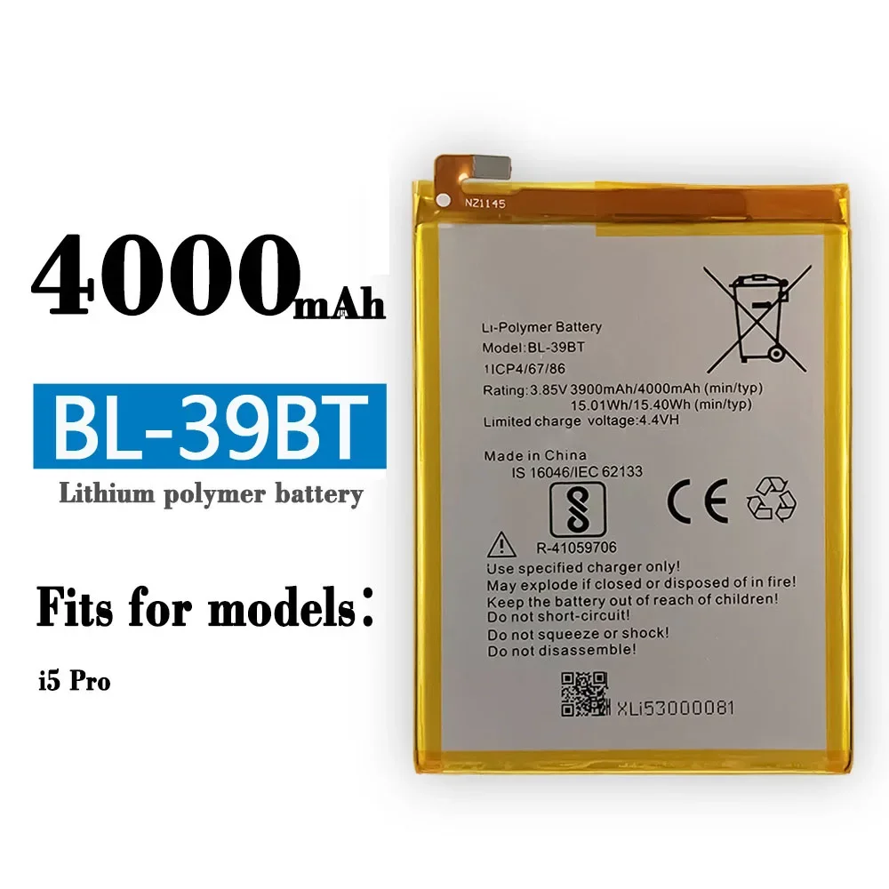 BL-39BT Высококачественная сменная батарея для мобильного телефона Tecno I5 Pro BL-39BT Встроенная батарея большой емкости
BL-39BT Высококачественная сменная батарея для мобильного телефона Tecno I5 Pro BL-39BT Встроенная батарея большой емкости