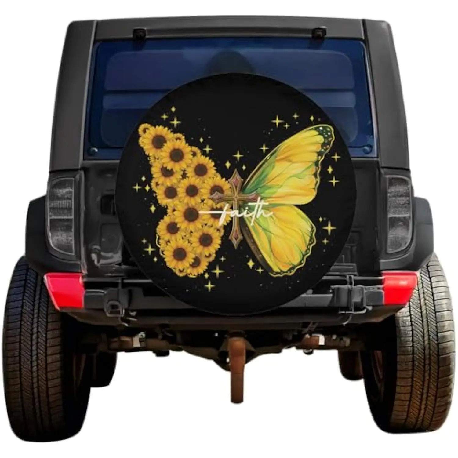 Подсолнух Бабочка Вера Крест Запасной чехол для колеса Wrangler Христианский религиозный аксессуар
Подсолнух Бабочка Вера Крест Запасной чехол для колеса Wrangler Христианский религиозный аксессуар