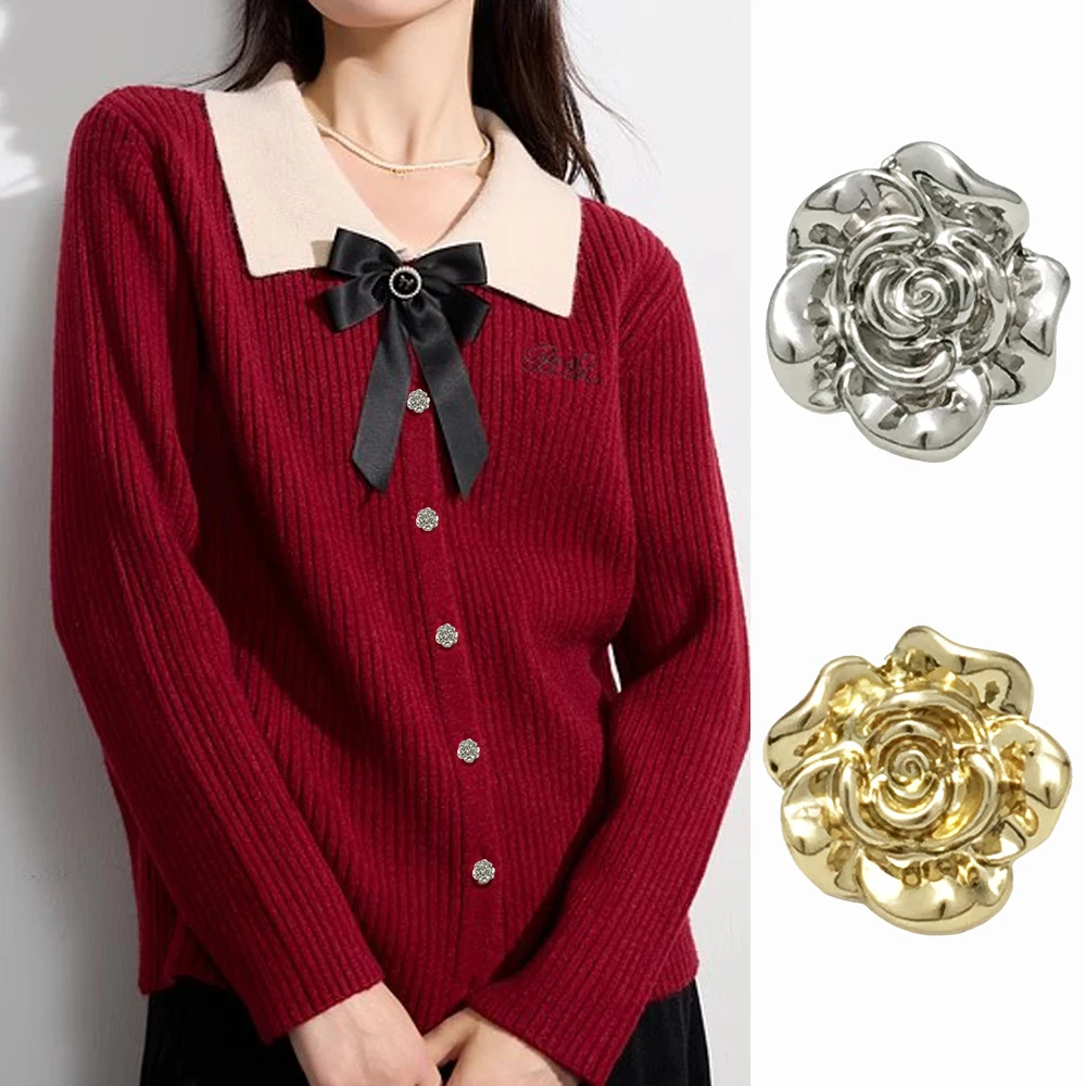10pcs Luxury 3D Rose Metal Buttons for Dress/Handbag/Shirts/cardigans DIY, 11/14mm Small Buttons Gold Silver Sewing Accessories
10pcs Luxury 3D Rose Metal Buttons for Dress/Handbag/Shirts/cardigans DIY, 11/14mm Small Buttons Gold Silver Sewing Accessories