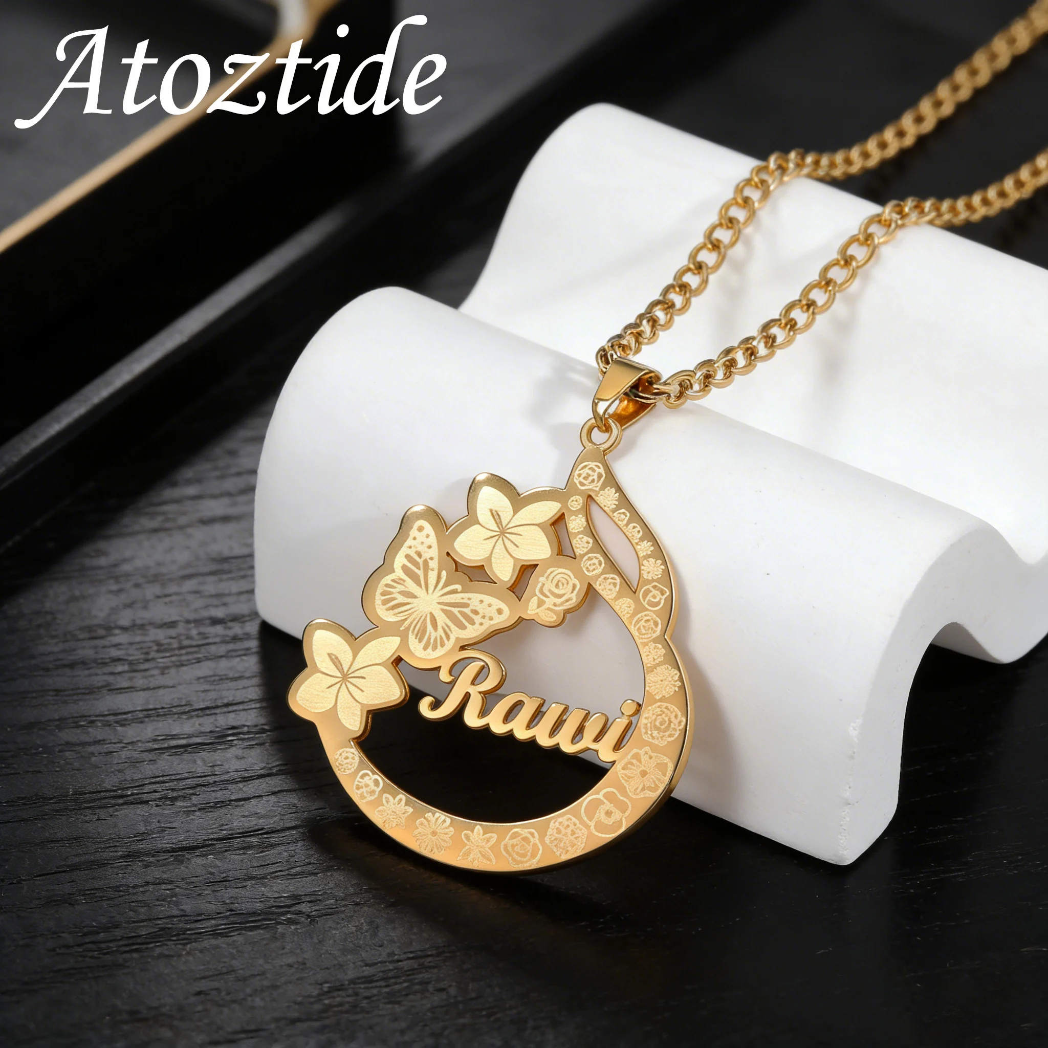 Atoztide Custom Name Necklace for Women Stainless Steel Jewelry Heart Butterfly Pendant Choker Chain Personalized Birthday Gift
Atoztide Custom Name Necklace for Women Stainless Steel Jewelry Heart Butterfly Pendant Choker Chain Personalized Birthday Gift