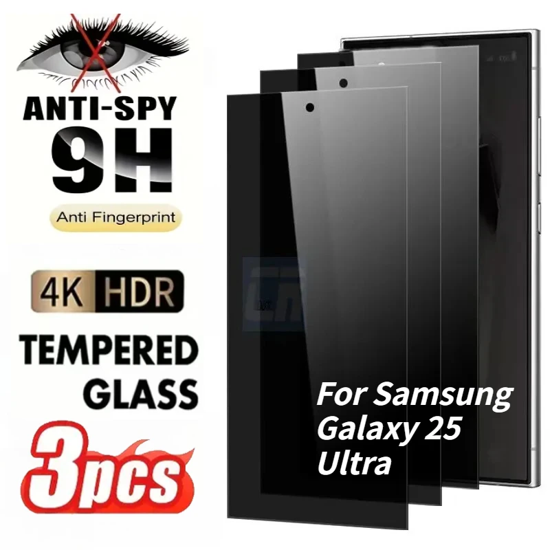 3 Pieces for Samsung Galaxy S25/ S25Edge/ S25Plus/ S25 Ultra Privacy Tempered Glass, Anti-Spy 9H Hardness, Bubble-Free, No Glare
3 Pieces for Samsung Galaxy S25/ S25Edge/ S25Plus/ S25 Ultra Privacy Tempered Glass, Anti-Spy 9H Hardness, Bubble-Free, No Glare