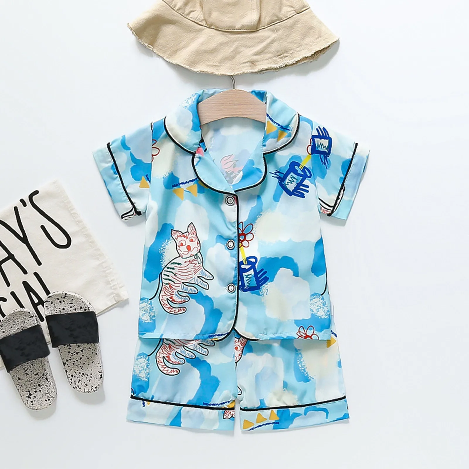 Kids Girls Pajamas Shorts Set Summer Air-Conditioned Clothing Toddler Boy Ice Silk Satin Cartoon Animal Nightgown 2pcs Nightwear
Kids Girls Pajamas Shorts Set Summer Air-Conditioned Clothing Toddler Boy Ice Silk Satin Cartoon Animal Nightgown 2pcs Nightwear