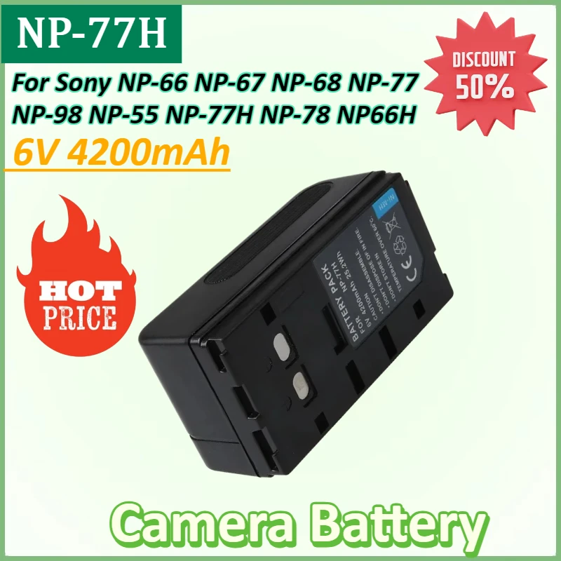 New NP-77H 6V 4200mAh 25.2Wh Camera Battery for Sony NP-66 NP-67 NP-68 NP-77 NP-98 NP-55 NP-77H NP-68 NP-78 NP55 NP-33 NP66H
New NP-77H 6V 4200mAh 25.2Wh Camera Battery for Sony NP-66 NP-67 NP-68 NP-77 NP-98 NP-55 NP-77H NP-68 NP-78 NP55 NP-33 NP66H