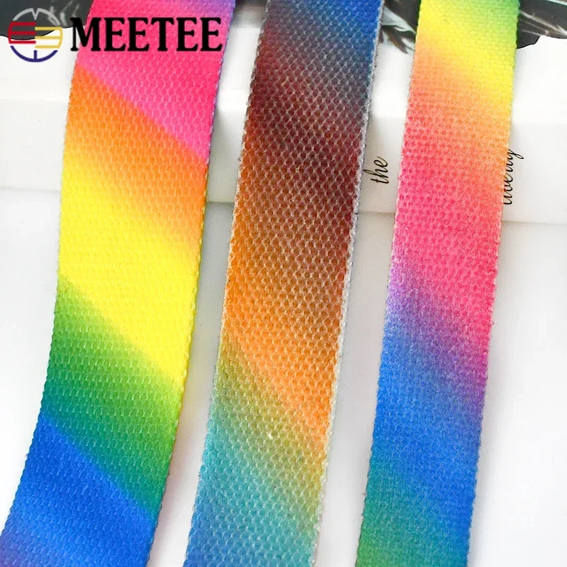 5/10M 25/30/36mm Rainbow Webbing Tape Bag Ribbon Strap Canvas Belt Bias Binding Band Clothes Decorative Printed Ribbons Sewing
5/10M 25/30/36mm Rainbow Webbing Tape Bag Ribbon Strap Canvas Belt Bias Binding Band Clothes Decorative Printed Ribbons Sewing
