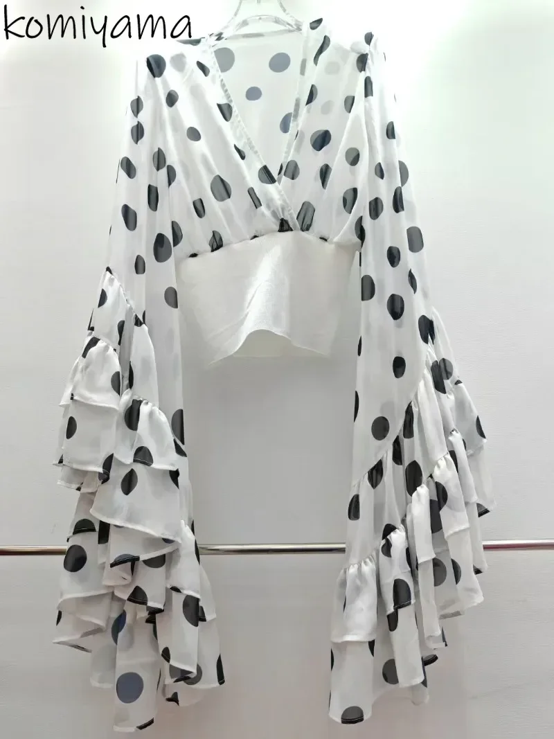 Polka Dot Ptint Camisas Ruffles Flare Sleeve Blusas Mujer V-neck Shirts & Blouses Elegant Moda Woman Clothing Spring New Top
Polka Dot Ptint Camisas Ruffles Flare Sleeve Blusas Mujer V-neck Shirts & Blouses Elegant Moda Woman Clothing Spring New Top