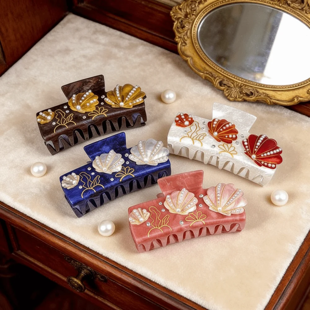 Hairpin Ocean Style Hair Claw Large Size Cartoon Shell Hair Clip Korean Style Colorful Pearl Rhinestone Grab Clip Headwear
Hairpin Ocean Style Hair Claw Large Size Cartoon Shell Hair Clip Korean Style Colorful Pearl Rhinestone Grab Clip Headwear