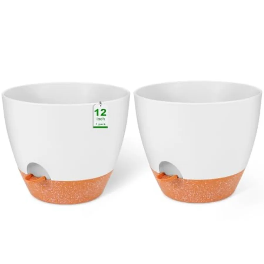 planters, Plant Pots, Self Waterg Pots, 2 Pack Large Plastic Flower pots with Deep Reservior and High Draage Holes for door Out
planters, Plant Pots, Self Waterg Pots, 2 Pack Large Plastic Flower pots with Deep Reservior and High Draage Holes for door Out