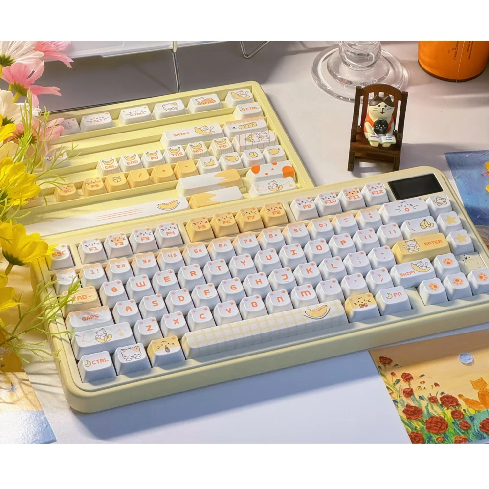 Banana Cat 130 Keys Dye Sublimation BBA Profile Cute Keycaps Keycap Set for Cherry MX Switches Mechanical Keyboards
Banana Cat 130 Keys Dye Sublimation BBA Profile Cute Keycaps Keycap Set for Cherry MX Switches Mechanical Keyboards
