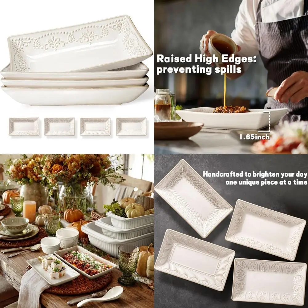 Set of 4 - 9.85 Inch Large Pasta Bowls, 25 oz Serving Bowls for Soup, Dinner & Parties - Microwave Safe Kitchenware, Rectangle P
Set of 4 - 9.85 Inch Large Pasta Bowls, 25 oz Serving Bowls for Soup, Dinner & Parties - Microwave Safe Kitchenware, Rectangle P