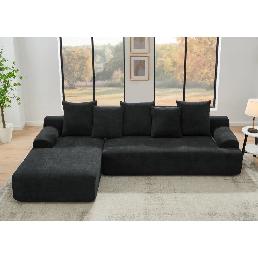 110.25x67'' Modern Upholstered L-Shape Sectional Sofa Couch Modular Compressed Sofa with Free Combination for Living Room Bedro
110.25x67'' Modern Upholstered L-Shape Sectional Sofa Couch Modular Compressed Sofa with Free Combination for Living Room Bedro