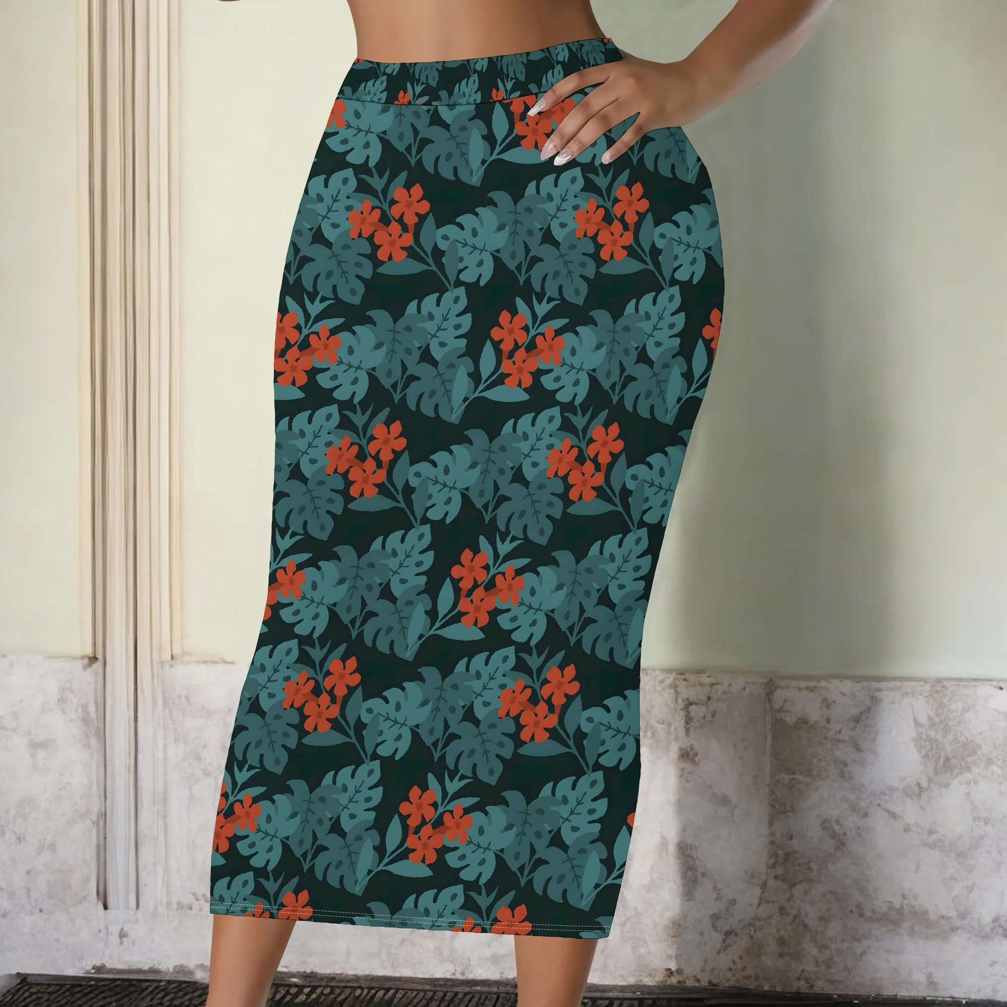Tropical Floral Print Pencil Skirt, High Waist Midi Skirt, Bodycon Party Dress Skirt, Summer Beach Vacation Outfit, S-2XL
Tropical Floral Print Pencil Skirt, High Waist Midi Skirt, Bodycon Party Dress Skirt, Summer Beach Vacation Outfit, S-2XL