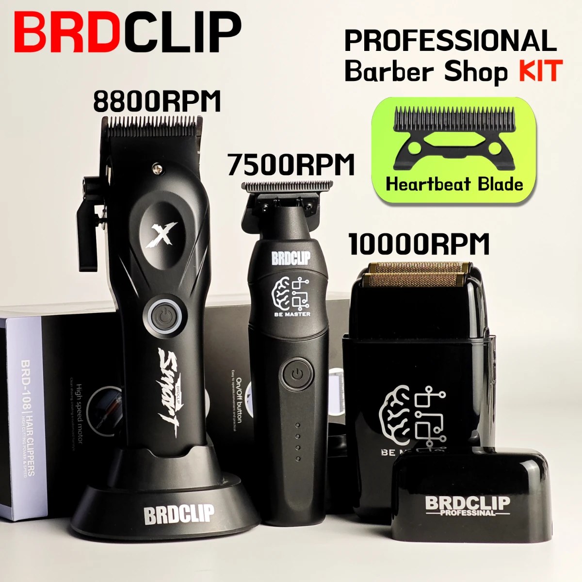 BRDCLIP Professional Barber Shop KIT Electric Hair Clipper Hair Trimmer Shaver BRD 108 617 609 DLC Heartbeat Blade Base Charging
BRDCLIP Professional Barber Shop KIT Electric Hair Clipper Hair Trimmer Shaver BRD 108 617 609 DLC Heartbeat Blade Base Charging